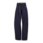 barrel baggy jeans with belt [raw blue]