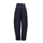 barrel baggy jeans with belt [raw blue]