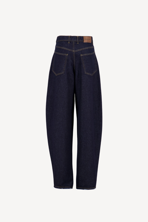 barrel baggy jeans with belt [raw blue]
