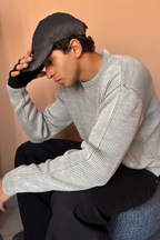 striped pullover [grey]