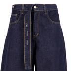 barrel baggy jeans with belt [raw blue]