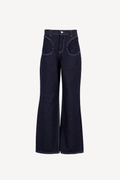 concave straight jeans [raw blue]