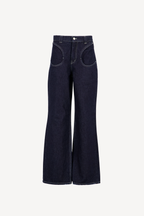 concave straight jeans [raw blue]