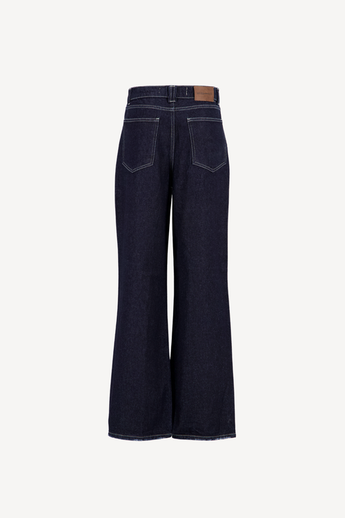 concave straight jeans [raw blue]