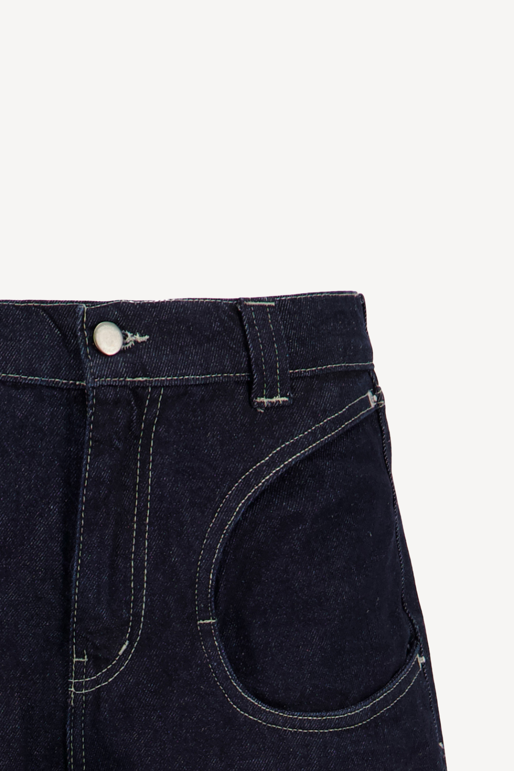 concave straight jeans [raw blue]