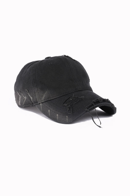 DISTRESSED BLACK CAP