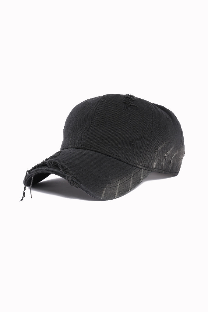 DISTRESSED BLACK CAP