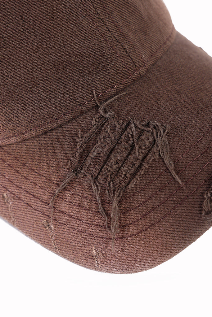 DISTRESSED BROWN CAP