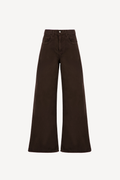 wide-leg bootcut denim [brown]