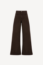 wide-leg bootcut denim [brown]
