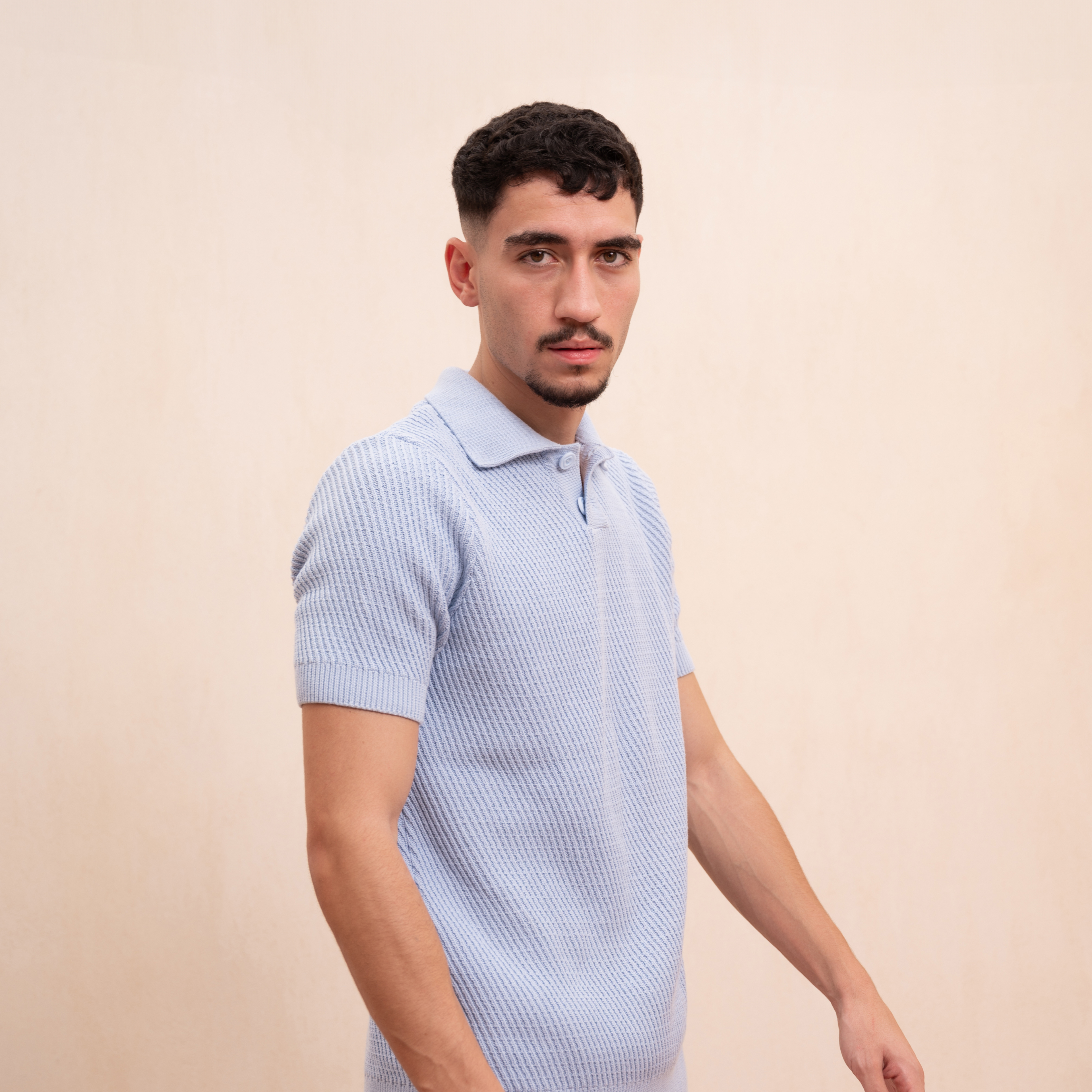 diagonal polo [baby blue]