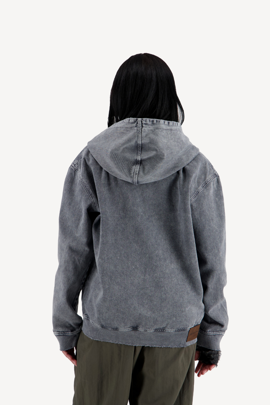 hooded denim jacket [dirty green]