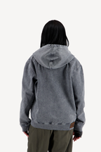 hooded denim jacket [dirty green]