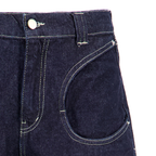 concave straight jeans [raw blue]