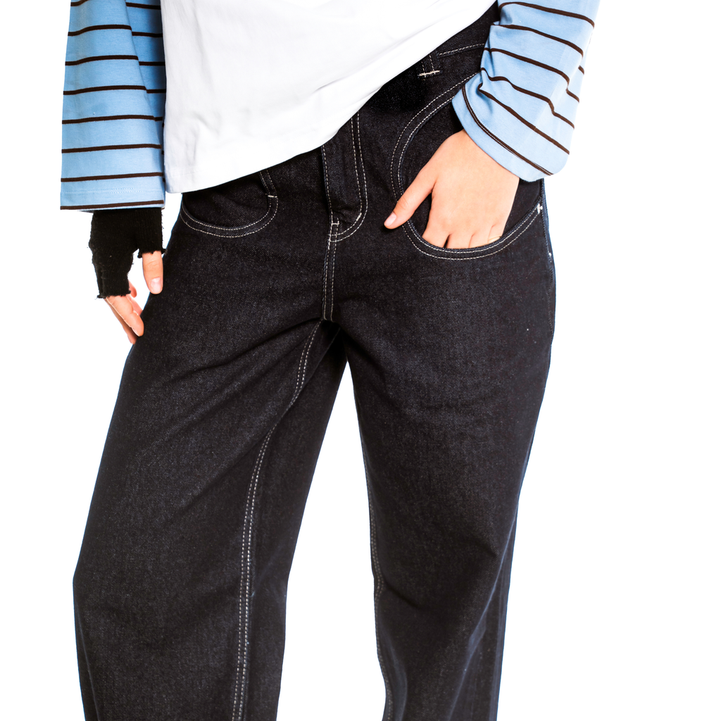 concave jeans [raw blue]