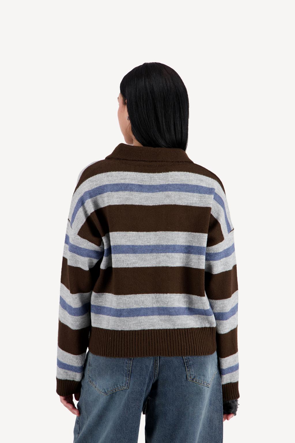 striped knit polo