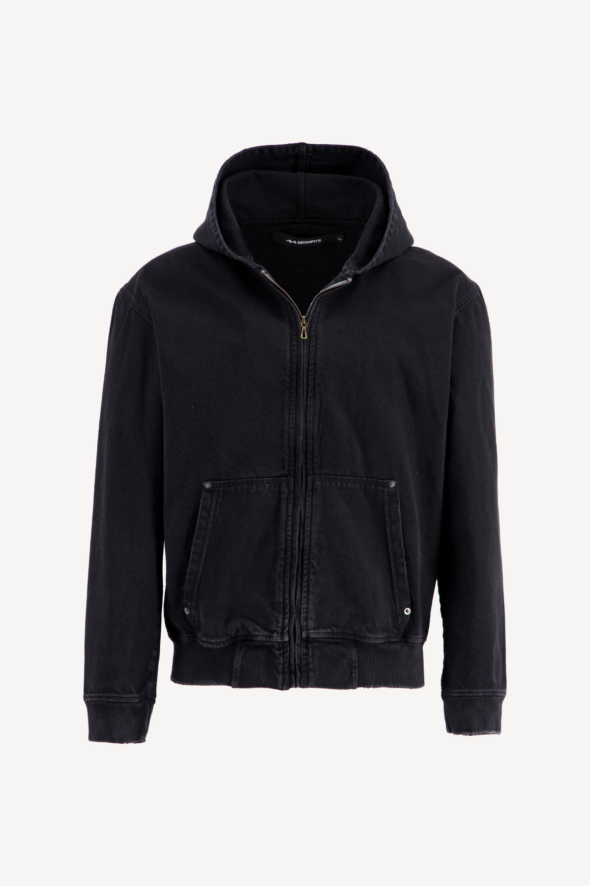 hooded denim jacket [black]