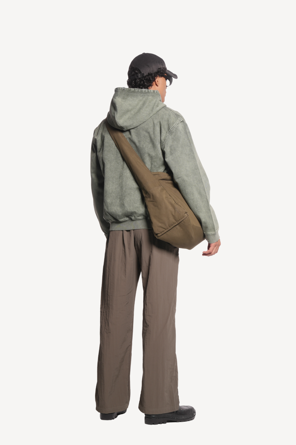 hooded denim jacket [green]