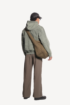 hooded denim jacket [green]