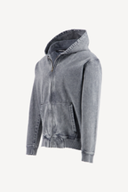 hooded denim jacket [dirty green]