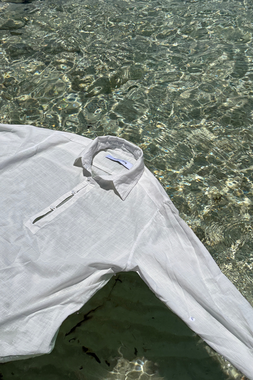 1/4 linen shirt [white]