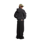 hooded denim jacket [black]