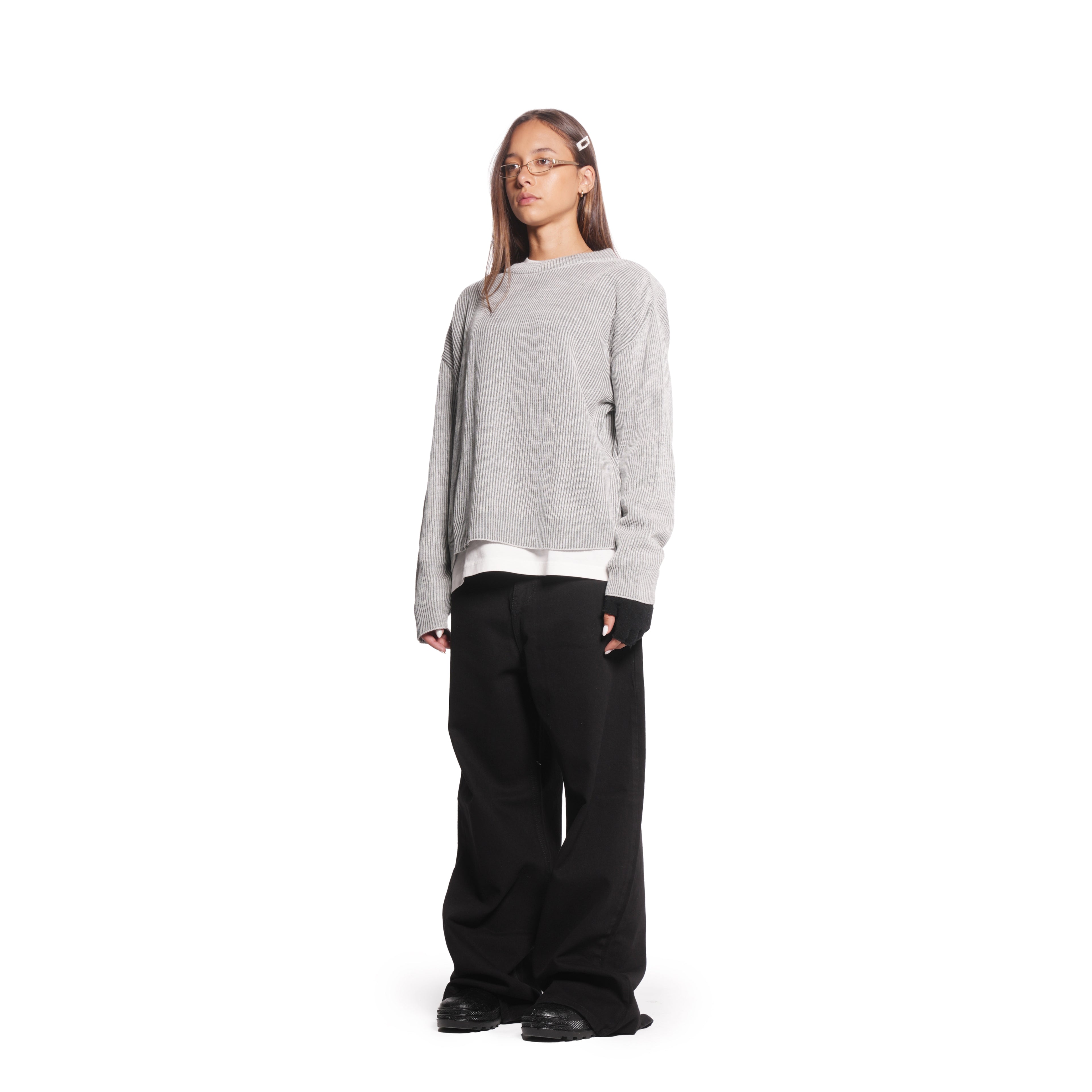 striped pullover [grey]
