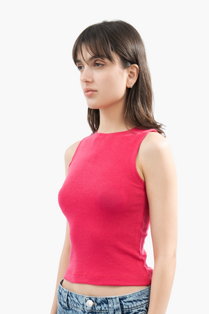 HOT PINK SLEEVELESS TOP
