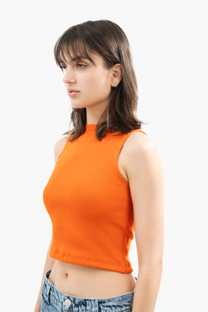 ORANGE SLEEVELESS TOP