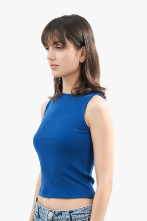 BLUE SLEEVELESS TOP