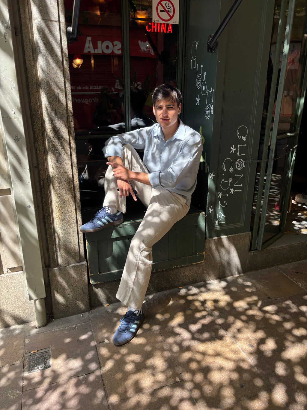 1/4 linen shirt [baby blue]