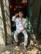 1/4 linen shirt [white]