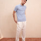 Diagonal Knitted Polo (Baby Blue)