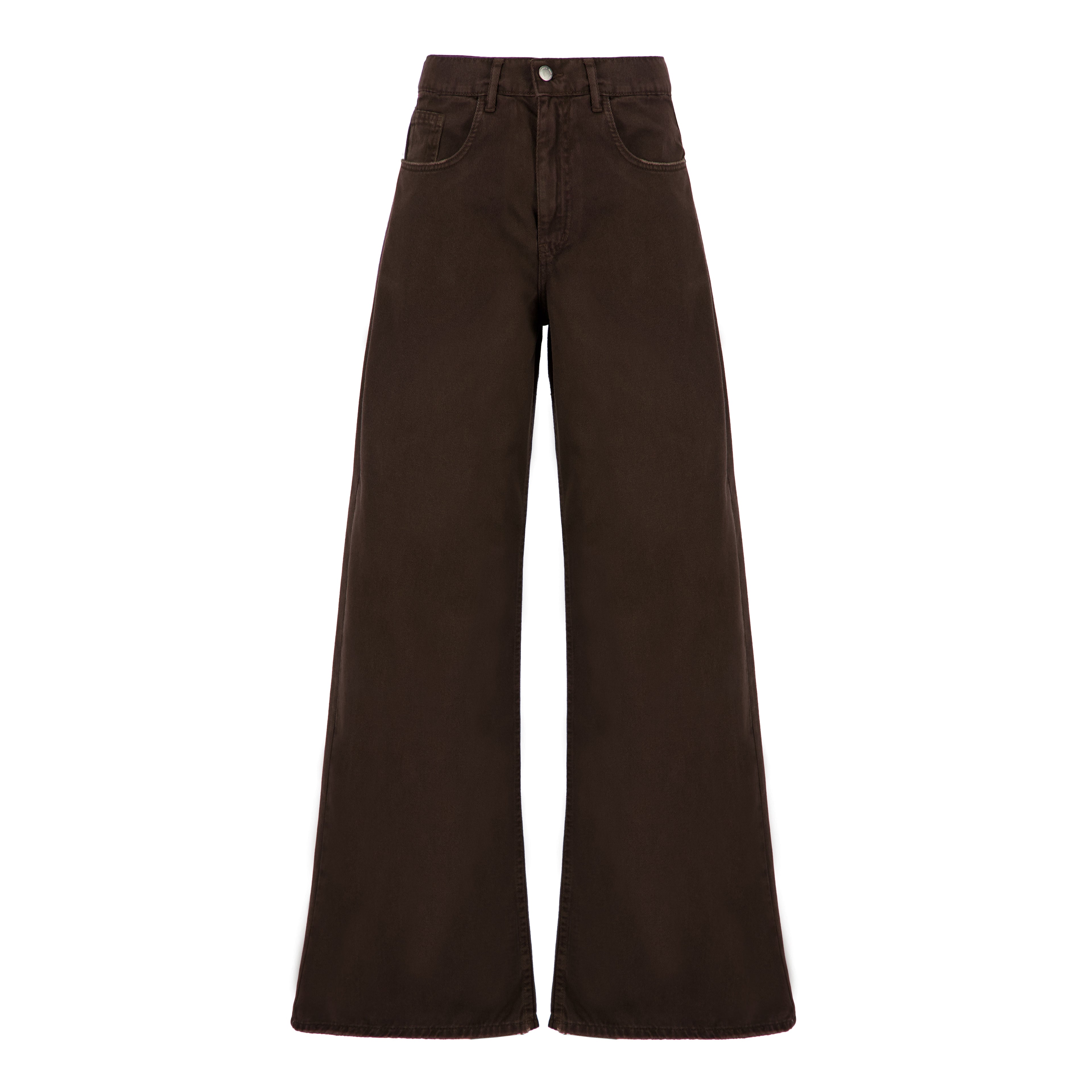 wide-leg bootcut denim [brown]