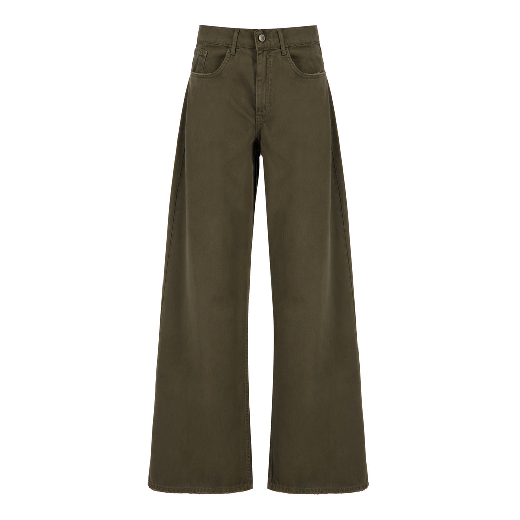 wide-leg bootcut denim [green]