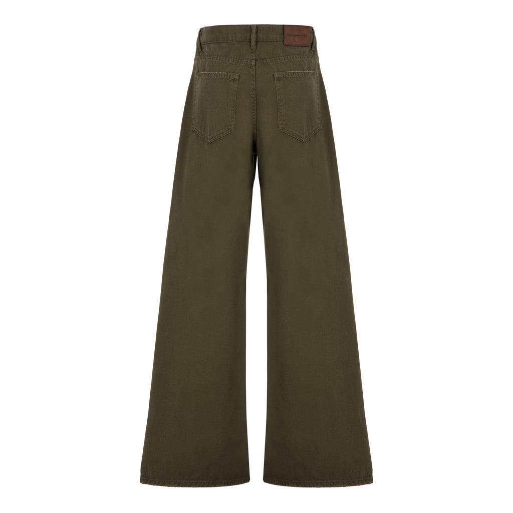 wide-leg bootcut denim [green]