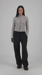 striped zip-up [grey]