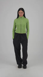 striped zip-up [sage green]