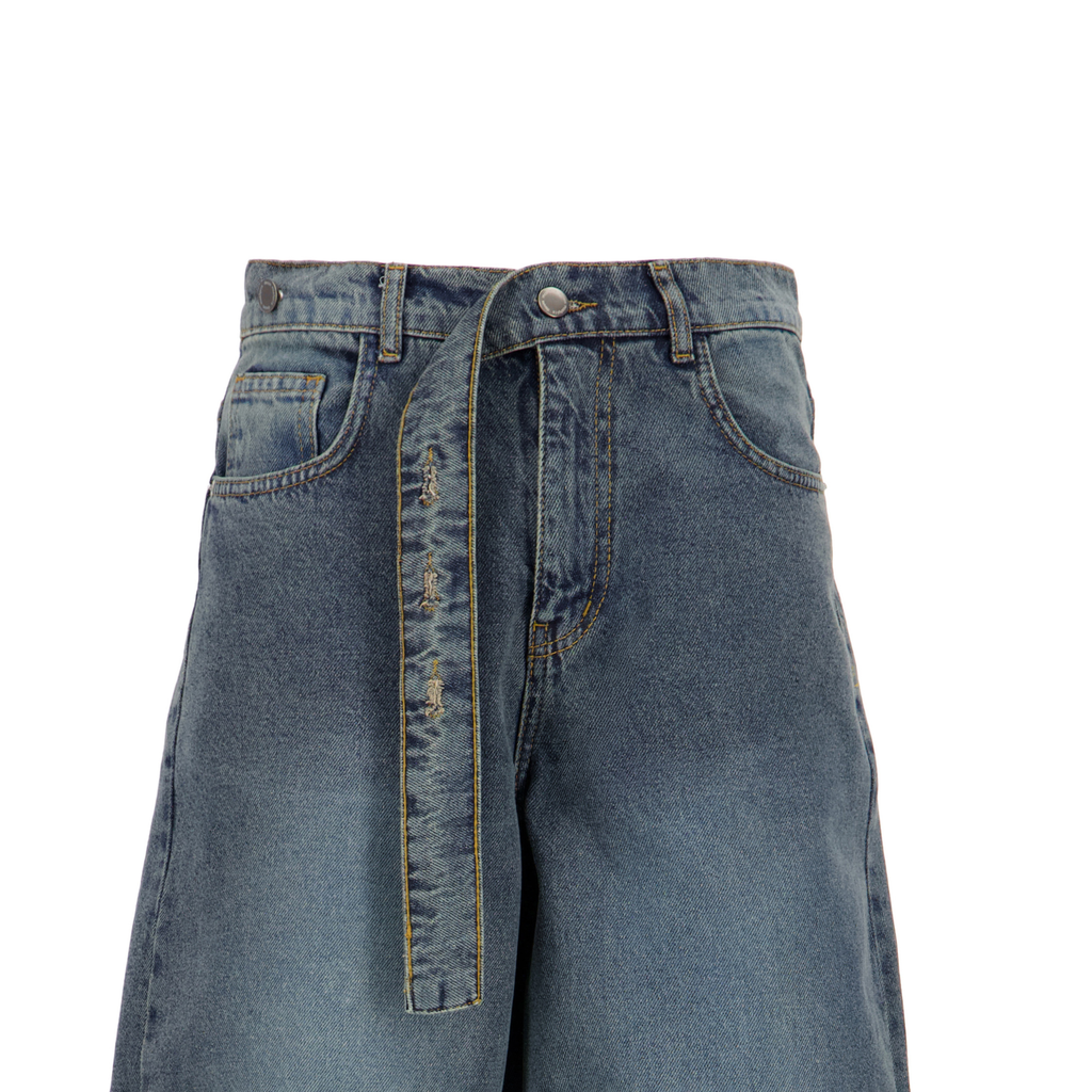 barrel jeans with belt [dirty]