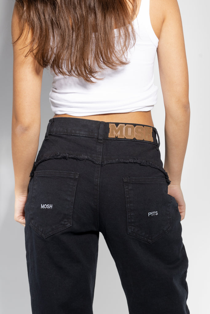 black denim asymmetric